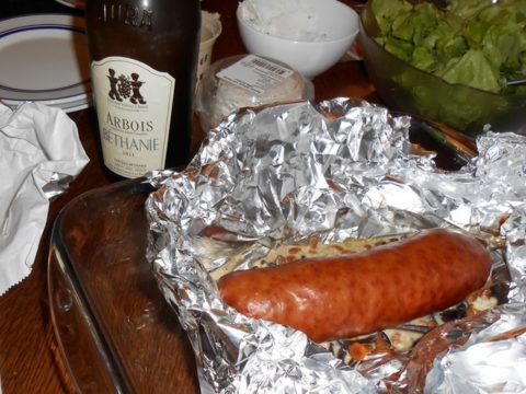 Morteau en papillote de champignons