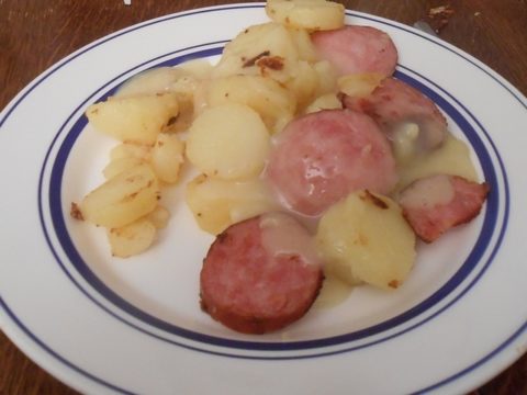 poulet d’horloger à la saucisse de Morteau